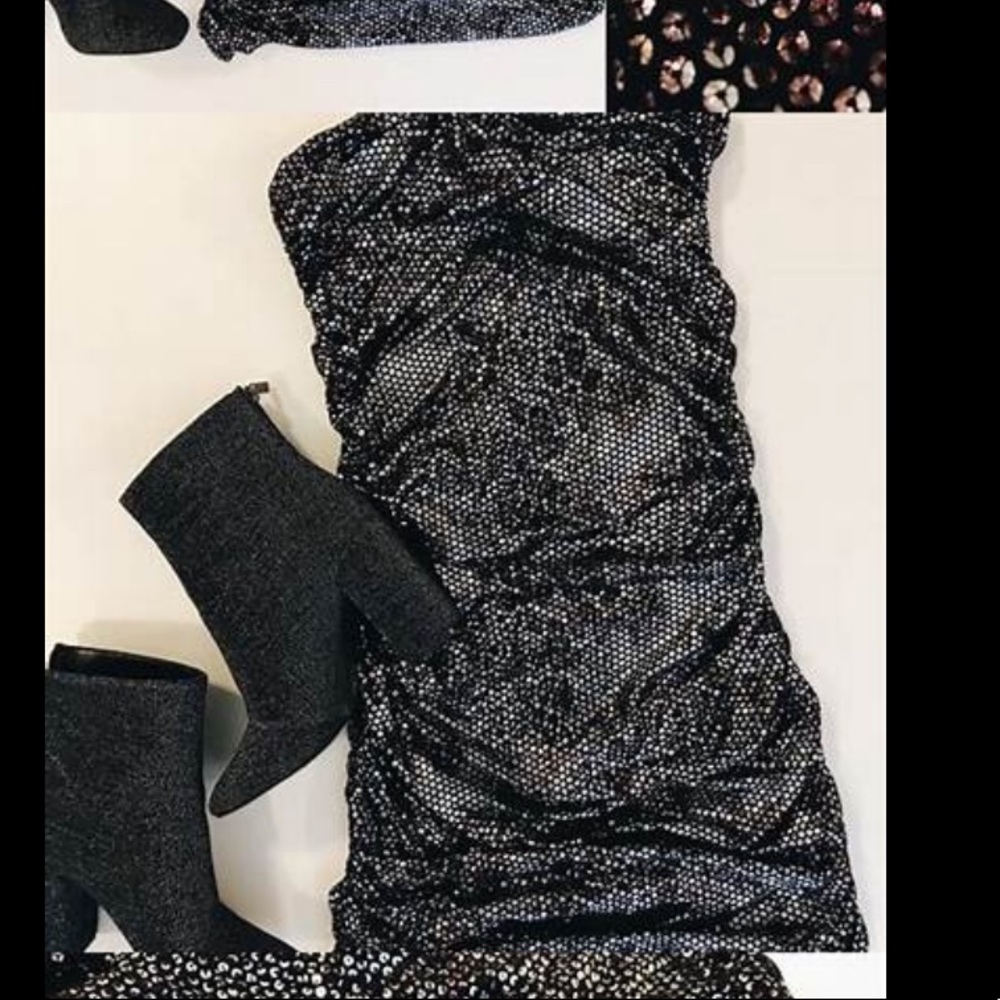 Express strapless black sequin dress medium. Christmas, NYE party dress